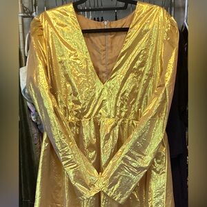 Gold Lame Unforgettable Mini Dress